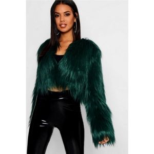 Party Monster shaggy faux fur coat jacket Boohoo